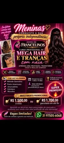 curso de mega hair aproveite essa oportunidade!!!