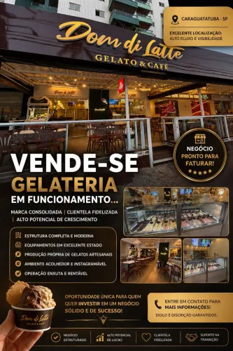     Gelateria à Venda em Caraguatatuba | Faturando e Pronta pra Lucrar