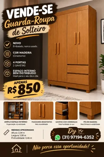 GUARDA ROUPA DE SOLTEIRO