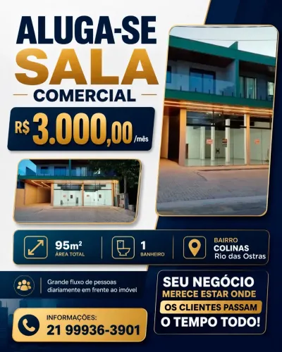 ? Sala Comercial para Locação em Rio das Ostras!
