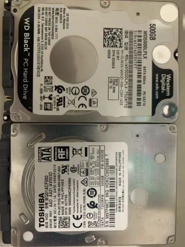 Kit 2 HDs 500Gb Western Digital Toshiba testados notebook PlayStation Xbox