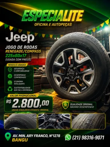 Jogo de Rodas Originais Jeep Renegade/Compass - Aro 17 - Usadas com Pneus<br>