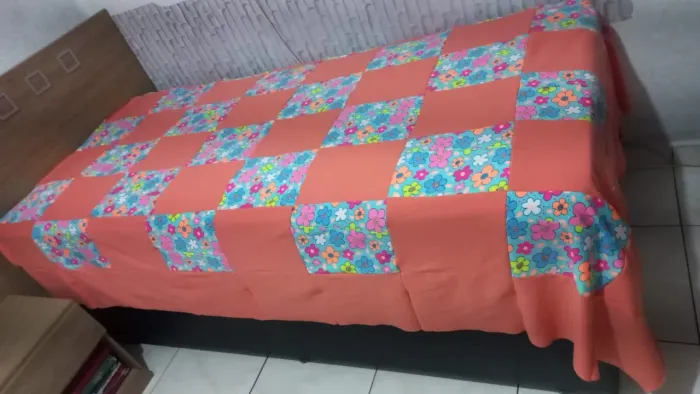 Colcha de solteiro em retalhos