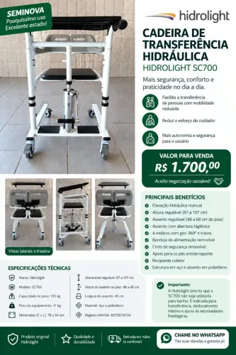 Cadeira de transferência hidráulica