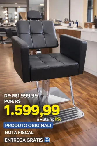 Cadeira Hidráulica Reclinável HL-535 Profissional para Salão de Beleza