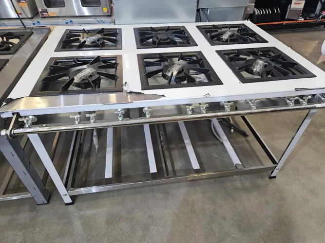 fogão inox industrial 6 queimadores 40x40 - novo