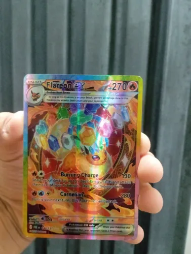 Carta Flareon EX inglês de evoluções prismáticas