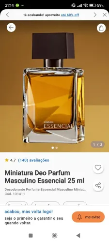 Perfume essencial tradicional 25ml Lacrado Original