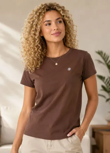 Camiseta baby look feminina 100% algodão premiummarca yellow tree tamanho M