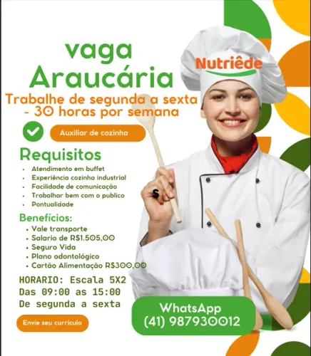 Auxiliar de Cozinha / Copeira