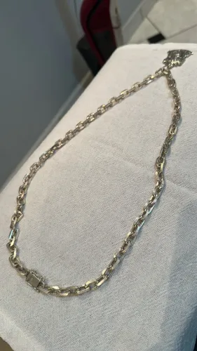 Corrente prata 70cm moeda antiga