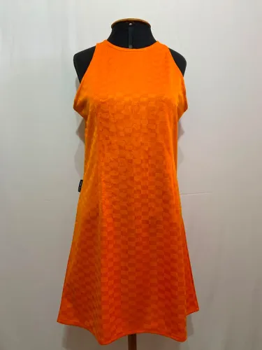 Vestido casual curto laranja tamanho P