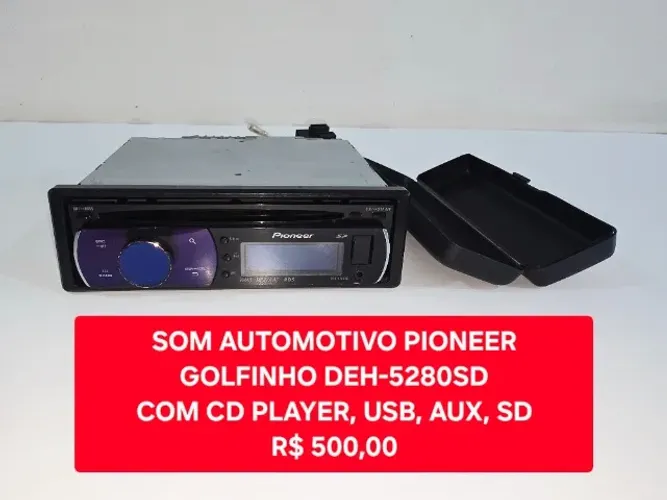 Som Automotivo Pioneer Golfinho DEH-5280SD CD PLAYER, USB, AUX, SD
