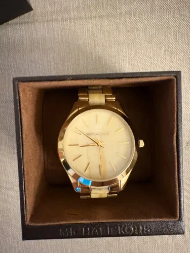 relógio michael kors slim runway mk4285 dourado