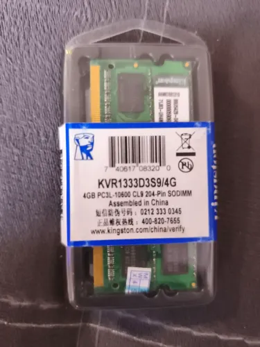 Memória RAM ValueRAM Verde 4GB 1 Kingston KVR1333D3S9/4G 1.5V