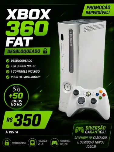 Xbox 360 desbloqueado+50 jogos no HD