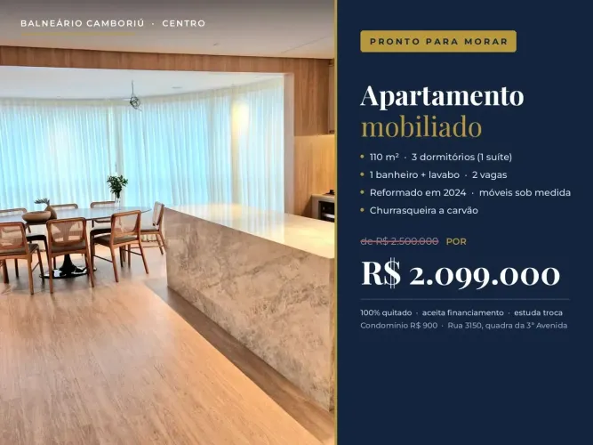 Apartamento para venda com 110 metros quadrados com 3 quartos