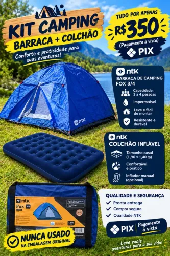Kit CAMPING - BARRACA + COLCHÃO INFLÁVEL