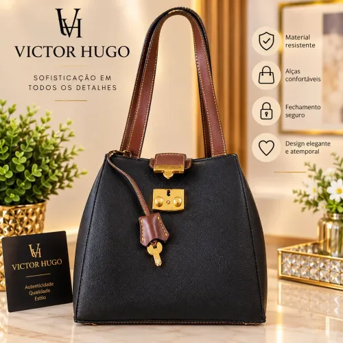 Bolsa VÍCTOR HUGO - com chave - vintage - NOVA
