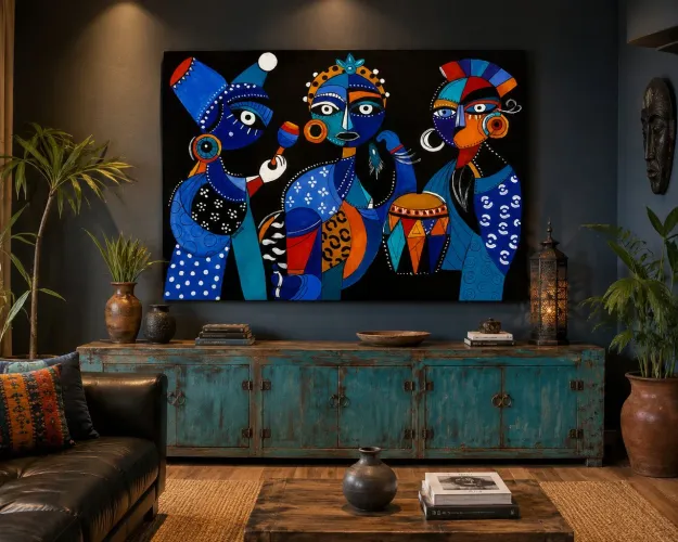Pintura moderna Afro-brasileira acrílica  