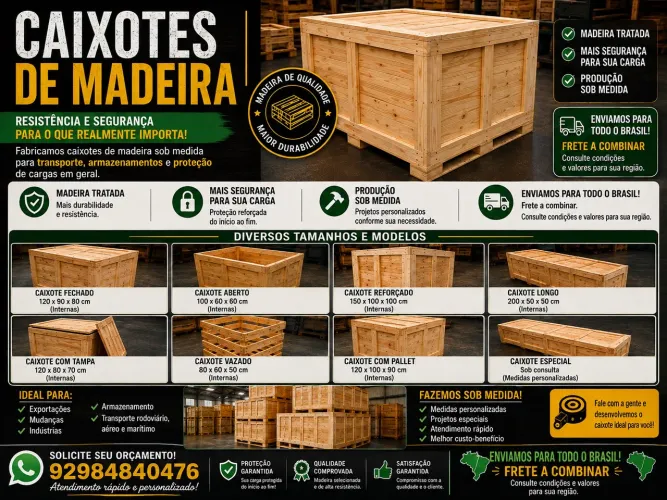 Caixotes de madeira para envio de cargas
