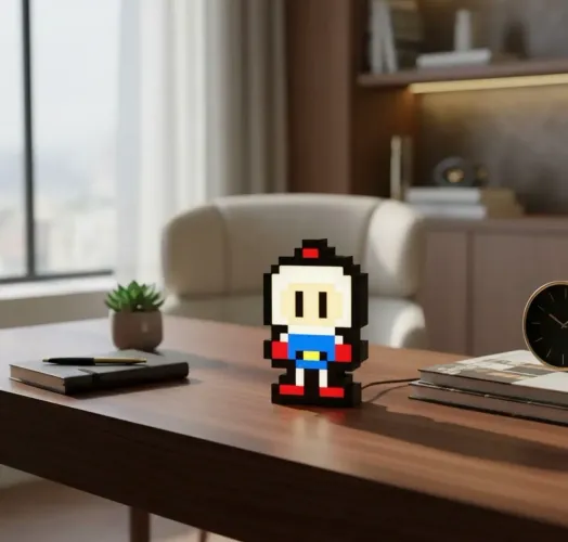 Luminária pixel art Bomberman