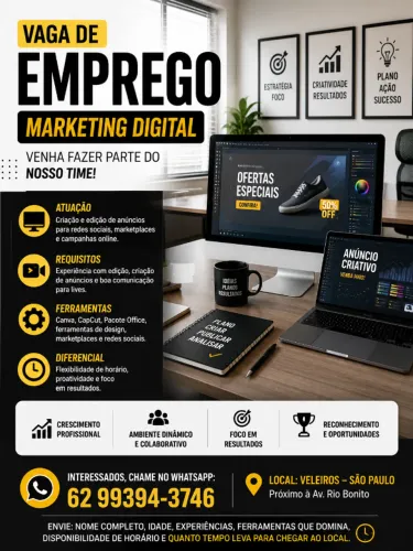 ? VAGA PRESENCIAL - MARKETING DIGITAL