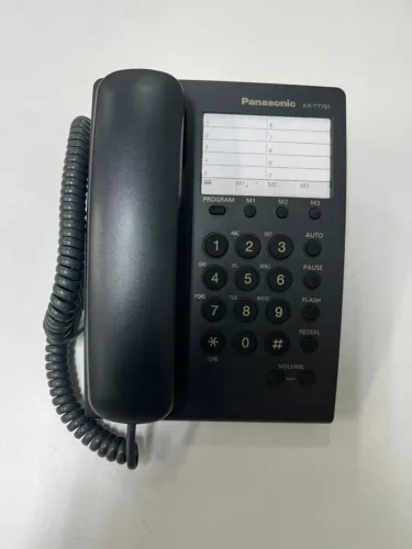 Telefone Fixo Panasonic KX-T7701 Preto Funcionando
