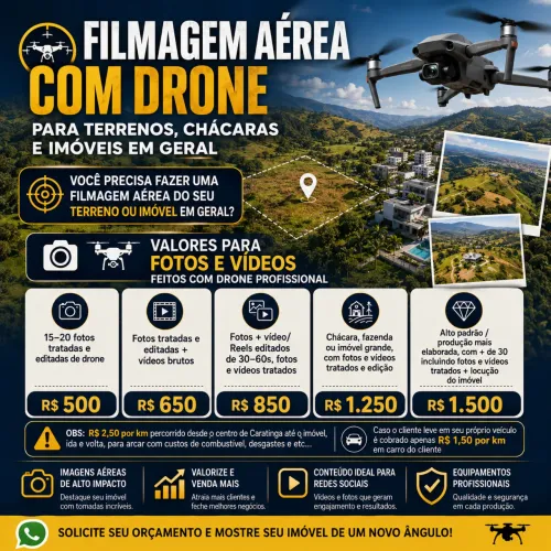 FOTOS E VÍDEOS AÉREAS COM DRONE PROFISSIONAL DJI EM CARATINGA E REGIÃO, ATÉ 100km
