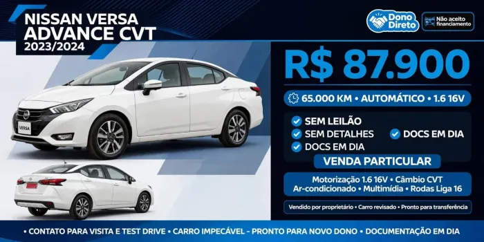 Nissan Versa Advance 1.6 16V Flex AUT 2024