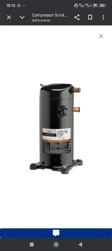 Compressor Scroll Copeland 60000btus/5.0TR ZP54KUETF552E - 220V Trifásico R410A