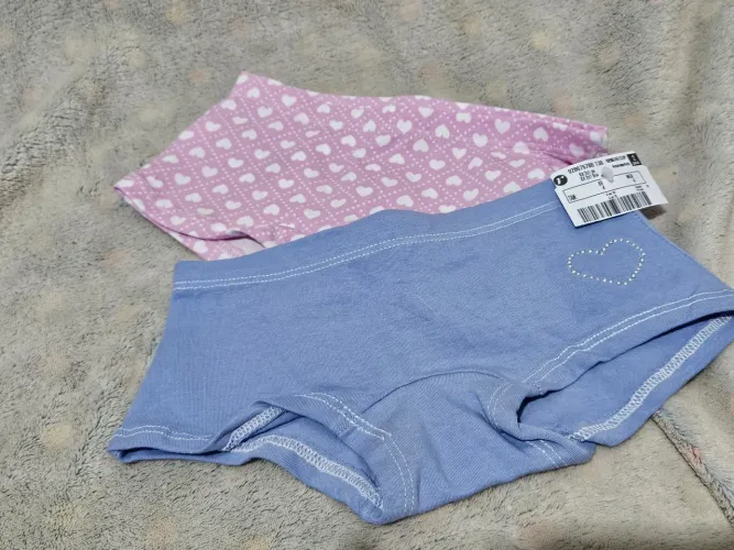Kit 02 Calcinhas Boxer Infantil Com Estampa Corações