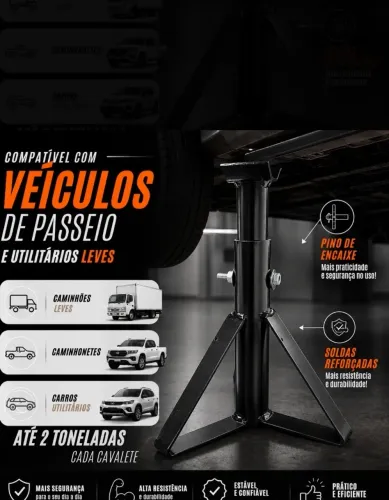 Cavaletes Automotivos 2 Toneladas Reforçados