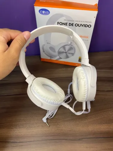 Fone de ouvido Headphone com Fio Bluetooth Inova MD-2059D branco AN1