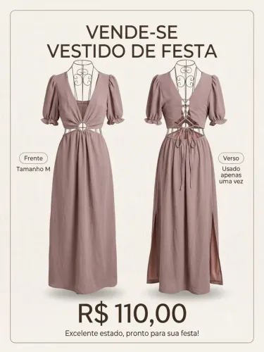 vestido de festa feminino rosa m