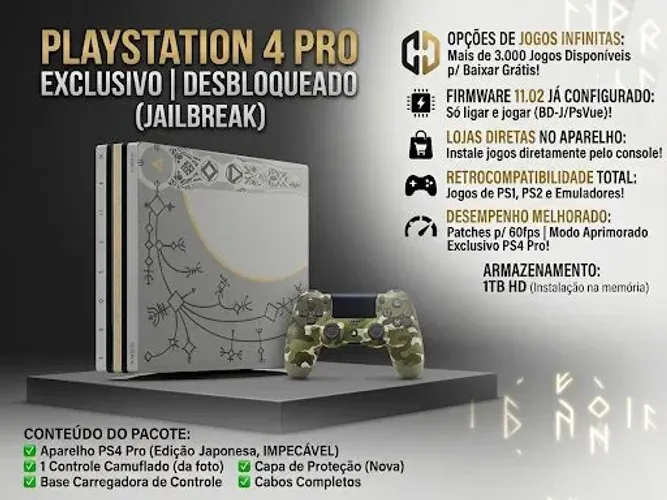 PlayStation 4 pro - ps4 pro desbloqueado 1tb