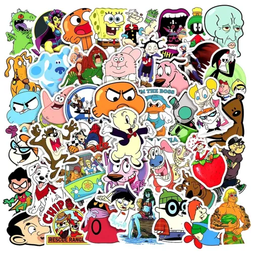 KIT 7 ADESIVOS DESENHOS ANIMADOS ANOS 80, 90 E 2000 POR 10 REAIS 