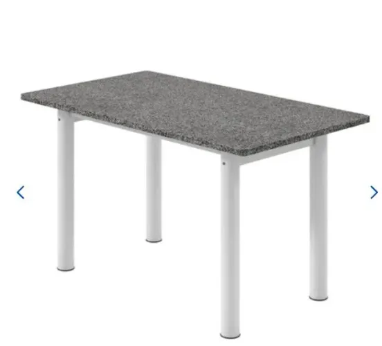 Mesa de Jantar 4 Lugares Tampo de Granito 120x75cm Ocre Branco Ocre/Branco Ocre/Branco
