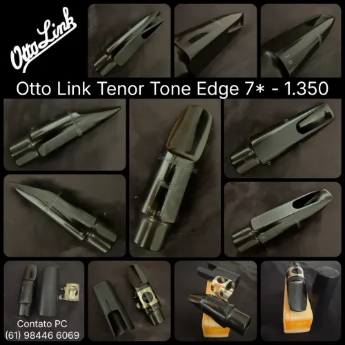 Boquilha Otto Link para Sax Tenor 7* com abraçadeira e cobre boquilha