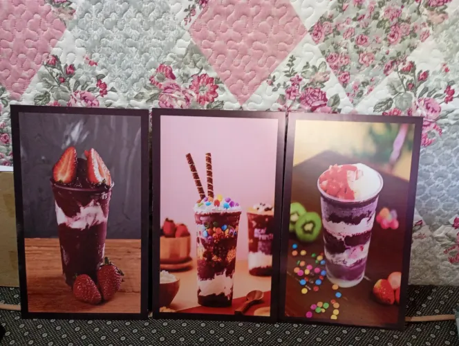 Placas decorativas e banner pra sorveteria e açaí 