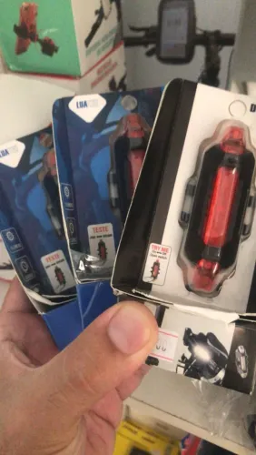 Farol Sinalizador Bike Luz Traseira Branco/Vermelho Recarregável
