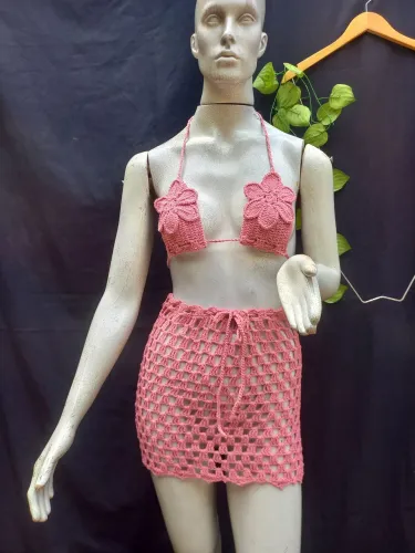 Moda praia crochê