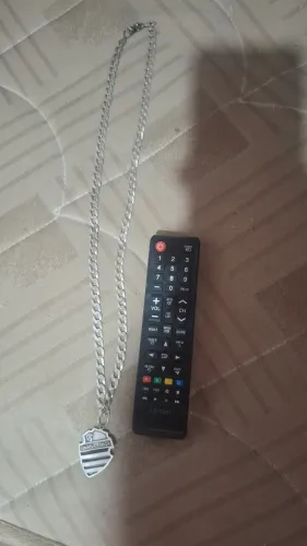 Corrente de prata 9mm , 80cm com pingente ou sem.