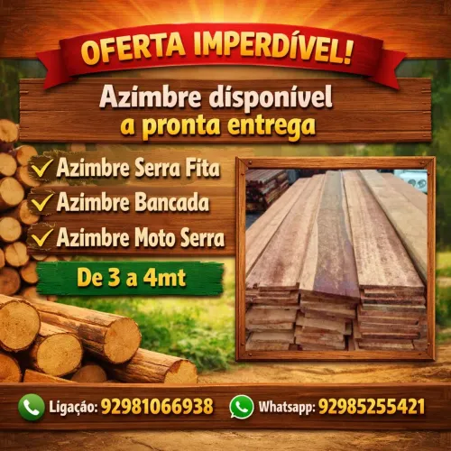 TÁBUA DE AZIMBRE E MADEIRAS DE TODAS AS BITOLAS E PREÇOS.