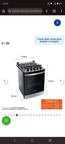 Fogão de Embutir Brastemp 4 Bocas - Já convertido para gás encanado