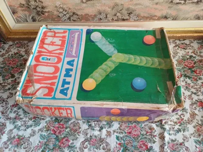  jogo de mesa Snooker da marca Atma, um brinquedo clássico dos anos 70. 