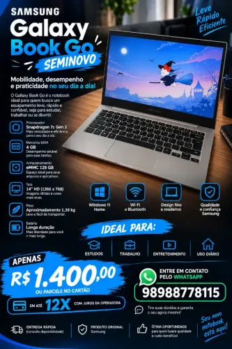 Notebook Galaxy Book Go Seminovo (Parcelamos no Cartão)