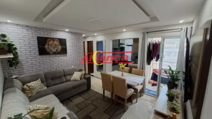 Apartamento 2 quartos, sala c/ sacada, 1 vaga fixa .Parque Primavera- Guarulhos