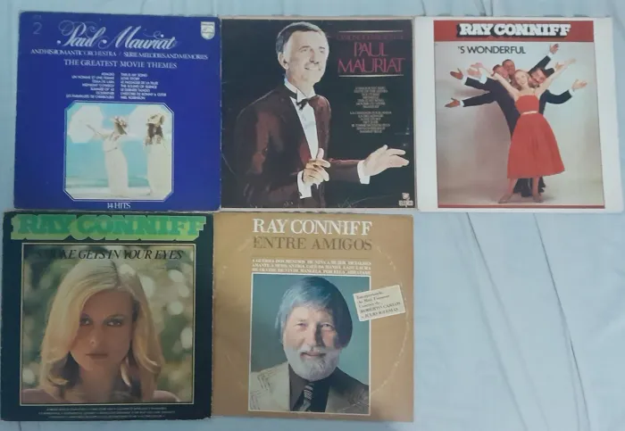 5 Discos Vinil Classicos Orquestra Paul Mauriat Ray Conniff Frete Grátis