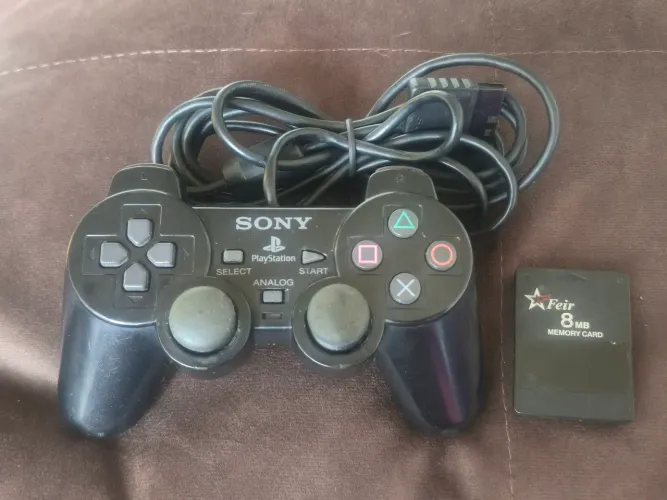 CONTROLE SONY DUALSHOCK 2 ORIGINAL - VARIANTE A (ALPS) + MEMORY CARD DE BRINDE